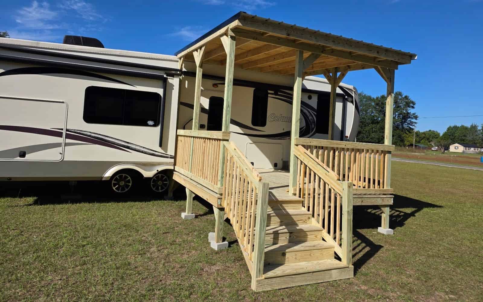 Compact RV Entrance Deck